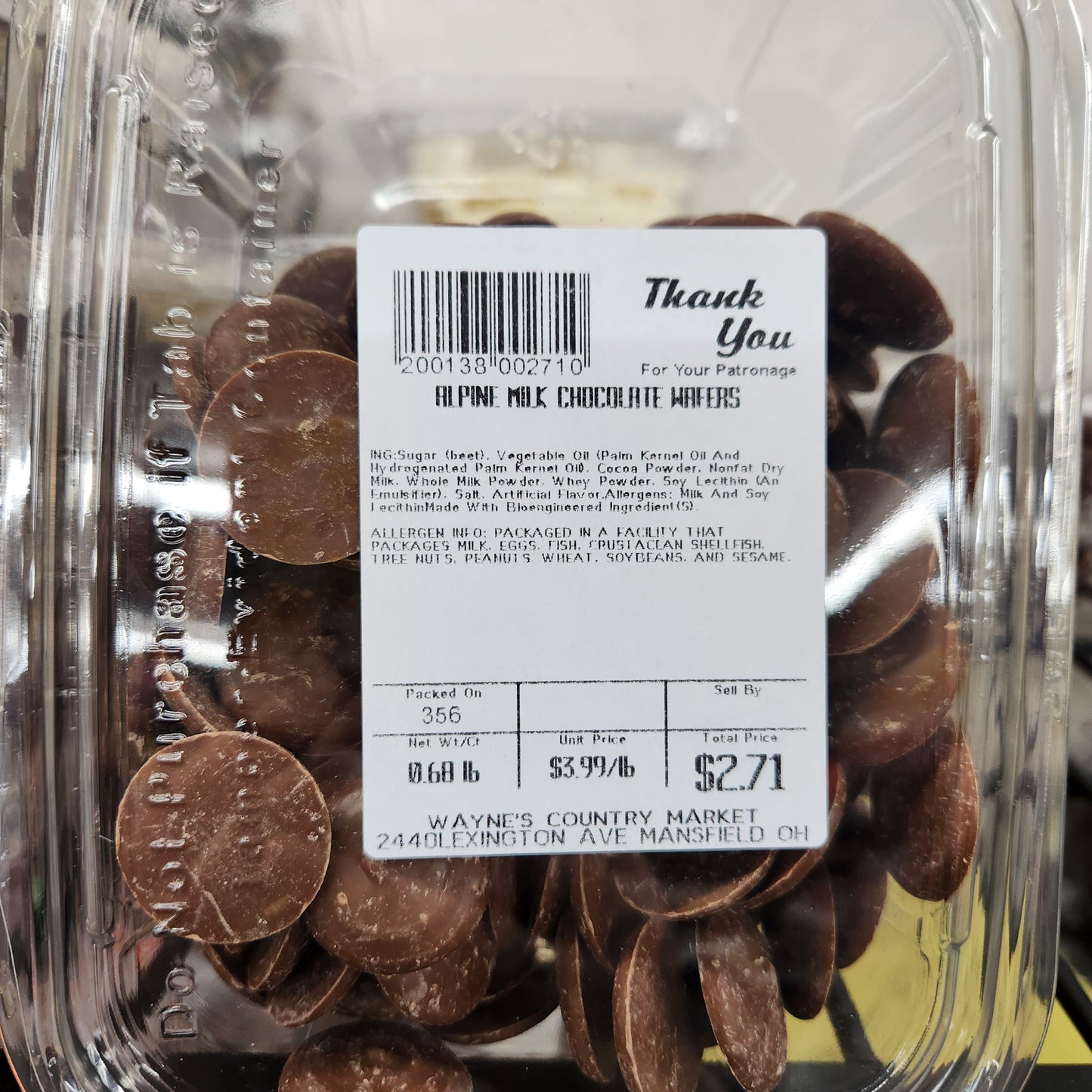 Alpine Milk Chocolate Wafers