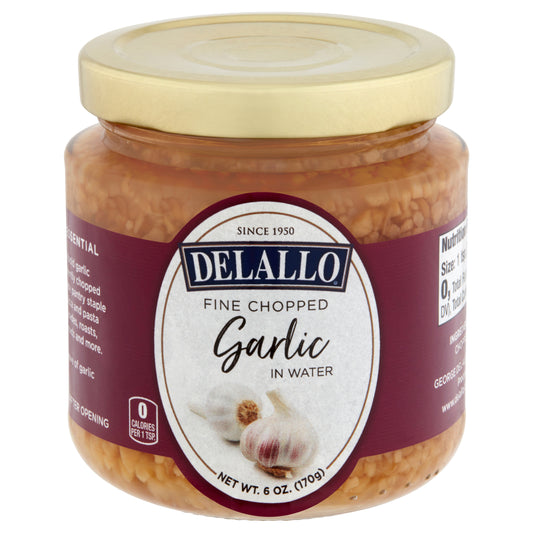 Delallo in Water Fine Chopped Garlic 6 oz