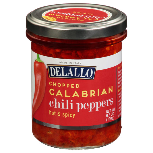 Delallo Chopped Hot & Spicy Calabrian Chili Peppers 6.7 oz